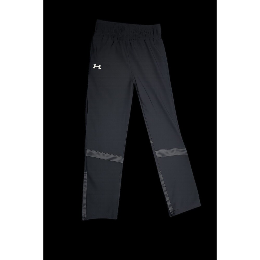 Under Armour Pants Boys XL Black Gray Loose Track Athletic Gym Logo Training